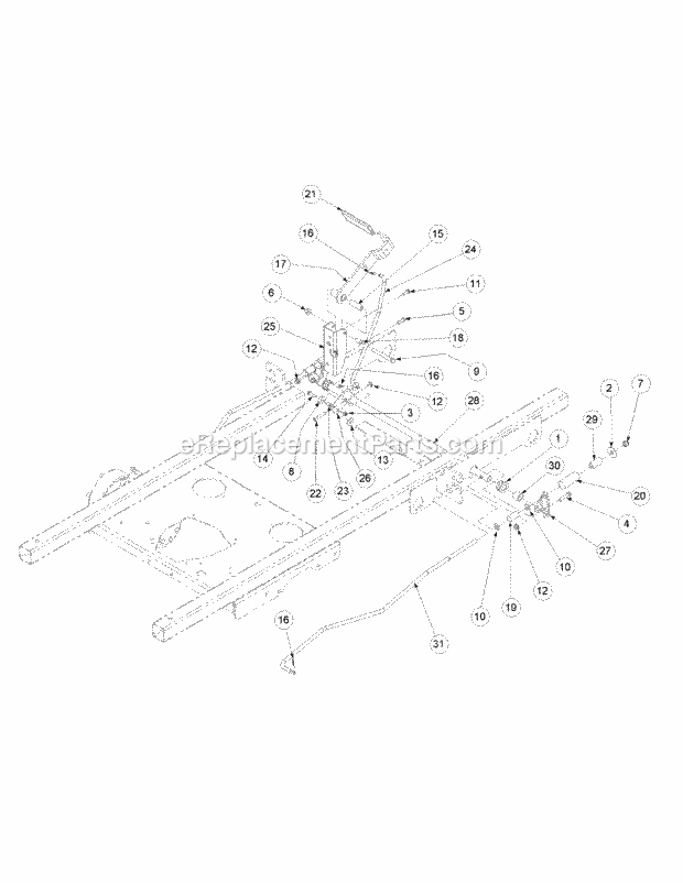 Brake Assembly Diagram and Parts List for M54-KW 53DB5DBW750 Cub Cadet Sprayer